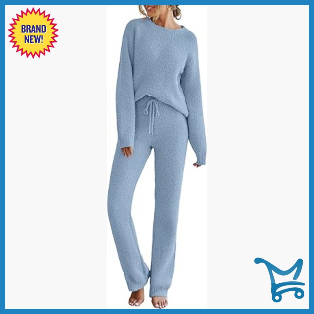 Women's Cozy Fleece Pajama Set Long Sleeve Pullover & Drawstring Pants